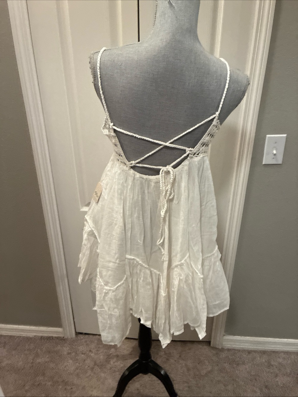 Free people ladies Sandoll cotton mini dress size large - Picture 5 of 6